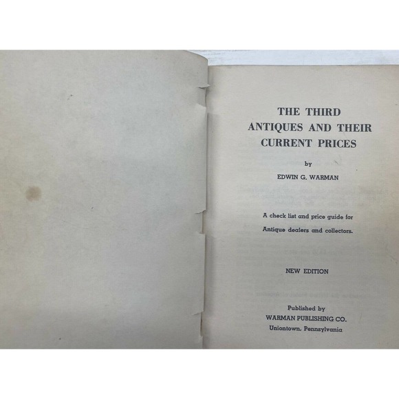 1953 The Third Antiques & Their Current Price Book by Edward G Warman Vintage - Picture 11 of 12